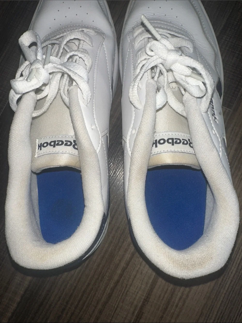 Reebok White Sneakers with Navy Accents